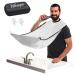 Beard Grooming Bib for Men Non-stick Beard Shaving Catcher Beard Trimming Styling Bib with 2 Suction Cups and Storage Bag (White)