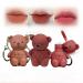 Keychain Bear Lipsticks 2 in 1 Key Chain Bear Lipstick Mist Matte Velvet Lipstick with Keychain Cute Bear Beauty Makeup (A 2Pcs) A 2Pcs