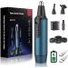 Ear and Nose Hair Trimmer 2022 Professional USB Rechargeable Nose Trimmer for Men and Women Nose Clippers Eyebrow Facial Hair Trimmer Body Grooming Kit IPX7 Waterproof Dual Edge Blades Blue-recharge