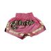Woldorf USA MMA Boxing Muay Thai Shorts in Satin Royal Pink Gold cutt Letters X-Large