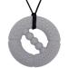 Panny & mody chewing chain for boys and girls sensory chewing necklace chewable jewelry silicone bite ring chewing trailer for autism ADHD sensory oral motor skills (gray)