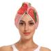 Strawberry Pattern Hair Towel 2 Pack Super Absorbent Hair Drying Towel Quick Dry Hair Turbans Head Towel with Button Twisty Wrap for Women Girls