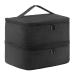 Portable Storage Bag for Polish and Lamp Sturdy Handle Double Layer Organizer Black