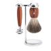 M HLE Shaving Set - Vivo Series - Pure Badger Hair - Safety Razor - Plum Wood