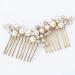Yikisdy Brides Wedding Hair Comb Gold Pearl Hair Piece Rhinestone Headpiece Bridal Hair Accessories for Women and Girls
