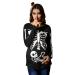 For G and PL Halloween Women's Pregnancy Top Long Sleeve Maternity Funny Costume S-XXL XXL Black Skeleton