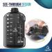AQUAFIT 64oz Half Gallon Water Bottle with Times to Drink | Motivational Water Jug with Straw | Large Sports Bottle with Time Markers - Gray - Buy Online on GoSupps.com
