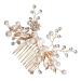 FRCOLOR Pearl Comb Gold Headpiece Hair Combs for Wedding Bridal Headdress Prom Tiara Girl Hair Accessories Pearl Hair Clips Bride Wedding Hair Comb Bridal Headpieces for Wedding Alloy