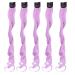 Clip Hair Curly Wig Colorful Hair Extension for Women for Prom Party (Purple)
