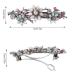 Elegant Flower Crystal Hair Clips for Women - 2 Piece Glittering Vintage Hairpins | Pink & Pale Blue Wreath Hair Jewelry - Buy Online on GoSupps.com