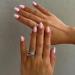 Almond Press on Nails Short Pink White Fake Nails Solid Color RIICFDD Oval False Nails Artificial Nails Glossy Stick on Nails Full Cover Reusable Glue on Nails for Women Acrylic Nails 24 Pcs Style 2