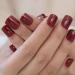 24pcs Burgundy Glossy Short Square False Nails - Perfect Valentine's Day Gift | Solid Color Nail Art for Every Occasion - Buy Online on GoSupps.com