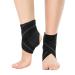 Luwint kid Compression Ankle Brace - Knitted Ankle Sleeve Sock Support for Sprains Arthritis Tendonitis Running Fitness 1 Pair (Small) Small Black