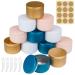 12 pieces of aluminum empty jar cream jar 50ml with 12 round stickers and 12 spatula cream container container sampling container cream intelligence for filling cosmetics cremation trip ideal for make-up creams lotions