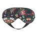 Colorful Boho Floral Print Unisex Sleep Mask Double-Sided Eye Mask Ideal for Sound Sleep and Skin Care Black