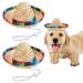 Webeedy 2 pieces pet Mexican straw hat dog sombrero hat sombrero hat partying decorations for parties photo shoots and Halloween