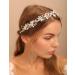 Deniferymakeup Bridal Wedding Hair Accessory Pearl Hair Vine Leaf headband Rhinestone Hair Piece for Bride - Buy Online on GoSupps.com