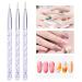 Colorful Nail Art Pens Set for Women | 3-Piece Ergonomic DIY Nail Design Kit - Ultra-Thin Floral Lines & Strips - Buy Online on GoSupps.com