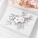 Unicra Bride Wedding Hair Comb Silver Flower Headpiece Crystal Bridal Hair Accessories for Women and Girls - Buy Online on GoSupps.com