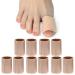 DYKOOK Big Gel Lined Toe Tubes Sleeves 10 Pcs Made of Elastic Fabric Lined with Silicone Gel. Toe Sleeve Protectors Relief Toe Pressure Pain Corn and Calluses Remover