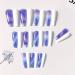 Medium White & Purple False Nails - 24 PCs French Press-On Nails with Adhesive Stickers for Women & Girls | Mistrumient Blue - Buy Online on GoSupps.com