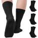 FITEXTREME Non-Skid Diabetic Crew Socks Non Binding Top Cotton Gripper Socks for Men 3Pairs One Size Black