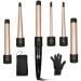 janelove Hair Curler Curling Wand 6 in 1 Hair Iron Set for Long/Short Hair with 5 Interchangeable Ceramic Barrel Include Large/Small Hair Waver Hair Crimpers with Heat Resistant Glove 6 in 1 Set