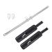 Pilates Expandable Workout Spreader Bar 2 Rings with Wrist Wraps Glutes and Leg Fitness Gear (Silver)