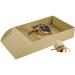 Alongen Tortoise Water Dish Tortoise Food Dish Anti Slip Reptile Pool Bowl with Ramp Reusable Reptile Pool Tortoise Habitat Accessories for Turtles Horned Frogs and Lizards(Brown)
