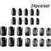 Christmas Press on Nails Short Black Fake Nails with Snowflake Designs Full Cover Artificial Glue on Nails False Nails for Women and Girls - Buy Online on GoSupps.com