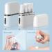 Madenia Travel Bottles Set - 50ml Clear Air Travel Containers for Cosmetics (4 Pieces) with Labels & Storage Box - Blue & Gray - Buy Online on GoSupps.com