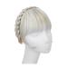 Bangs Hair Synthetic Headband Bangs Extension Fake Hair Blunt Fringe With Long Sides for Women Natural Flase Black Brown Blonde Bang Hair Extensions(Cold Blonde)