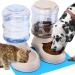 2 Pack Automatic Cat Feeder and Water Dispenser in Set with Pet Food Mat for Small Medium Dog Pets Puppy Kitten Big Capacity 1 Gallon x 2 2 Pack Cream