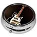 Black Guitar Portable Metal Pill Box - Mini 3-Compartment Organizer for Small Pills | Ideal for Travel & Easy Storage - Buy Online on GoSupps.com