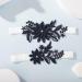JWICOS Navy Blue Wedding Lace Garters Set for Brides & Girls - Stretch Flower Bridal Costumes - International Shipping Available - Buy Online on GoSupps.com