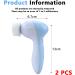 2 Pieces Electric Facial Cleansing Brush: IPX7 Waterproof Face Brush with 4 Brush Heads 360 Deep Cleansing Face Cleansing for Pores Exfoliating and Blackhead Cleansing Blue - Buy Online on GoSupps.com