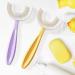 Kids' U-Shaped Toothbrush 6-12 Ages - 2 Soft Brushes with Travel Case - Sensory & Fun Round Silicone Head - Purple & Yellow - Kid's Toothbrush - Buy Online on GoSupps.com