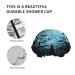 Moslion Blue Teal Gray Moon Shower Cap | Halloween Night Spider Web Bats | Spooky Forest Tree Hair Cover for Women | Reusable Large Bath Cap - Buy Online on GoSupps.com