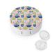 Cactus Floral Round Case For Contact Lens Kit Storage Box with Mirror Printed