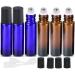 HINNASWA Essential Oil Roller Bottles - Refillable Glass Bottles with Stainless Steel Balls (Amber/Blue) - Buy Online on GoSupps.com