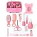 Rimoleur Baby Grooming Kit Portable 13 in 1 Baby Essential Daily Care Kit with Storage Case Travelling Home Nursery Baby Nail Kit for Newborn Infant Toddler Girls & Boys 13 in 1 Pink