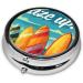 Beach & Surfboard Portable Metal Pill Box | Round Mini 3-Compartment | Travel Essential for Small Pills - Black - Buy Online on GoSupps.com