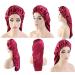 Ladaypoa 2-Piece Long Satin Hair Hood | Silky Sleeping Cap for Long Curly Hair Protection | Extra Large Black & Red - Buy Online on GoSupps.com