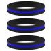 Sainstone Thin Blue Line Bracelet, 3 Pack of Silicone Rubber USA Wristband Band Set - Support Law Enforcement for Policeman's Prayer Gifts Accessories for Police Officers Cops