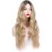 ColorfulPanda Ombre Blonde Wig with Dark Roots | Long Wavy Curly Synthetic Wig for Women - Ideal for Cosplay, Parties & Daily Wear - Buy Online on GoSupps.com