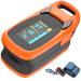 Fingertip Pulse Oximeter with Plethysmograph and Perfusion Index, Include Carrying case, Large OLED Digital Display Blood Oxygen Saturation Monitor Heart Rate Monitor (Color: Red-Orange)