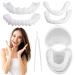 Brigtviee False Teeth 2 Pieces Clipin Veneer Teeth Instant Cosmetic Veneer Teeth Upper and Lower Set Temporary Smile Fake Teeth Comfort Fit Dentures for Covering Bad Teeth