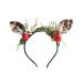 Flower Antlers Headbands Deer Animal Horns Headwear Hair Pieces Reindeer Party Supplies for Women and Kids