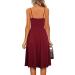 Women's Sleeveless Beach Maxi Dress - Summer 2023 | Spaghetti Strap A-line Sundress with Pockets in Wine - XX-Large - Buy Online on GoSupps.com