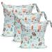 Trasun 3 PCs diaper bags naspocks wet and dry winding bag waterproof washable Wetbag organizer for toddler diapers travel gym beach pool (brown bear) brown bear l